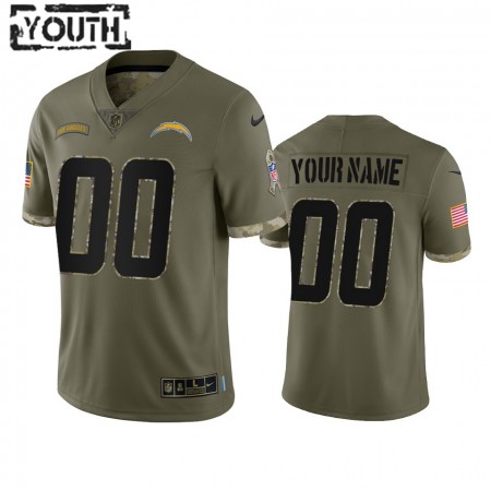 Tröjor Los Angeles Chargers Custom Olive 2022 Salute To Service - Barn Tröjor Los Angeles Chargers Custom Olive 2022 Salute To Service - Barn
